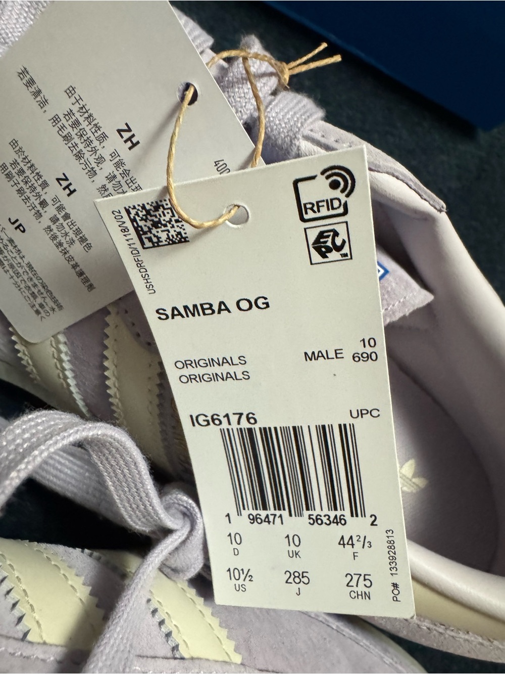 Adidas Original Sambas LILAC Silver Dawn Men’s size 10.5 NIB - Picture 7 of 7